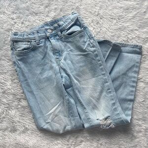 Girls Old Navy Light Wash High-Rise Flare Distressed Jeans